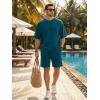 image:imageJMIERR Mens Casual Oversized Short Sets 2 Piece Summer Outfits Raglan Sleeve Tshirts amp Shorts TracksuitLake Blue