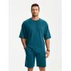 image:imageJMIERR Mens Casual Oversized Short Sets 2 Piece Summer Outfits Raglan Sleeve Tshirts amp Shorts TracksuitLake Blue