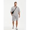 image:imageJMIERR Mens Casual Oversized Short Sets 2 Piece Summer Outfits Raglan Sleeve Tshirts amp Shorts TracksuitLight Grey