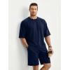 image:imageJMIERR Mens Casual Oversized Short Sets 2 Piece Summer Outfits Raglan Sleeve Tshirts amp Shorts TracksuitNavy Blue