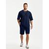 image:imageJMIERR Mens Casual Oversized Short Sets 2 Piece Summer Outfits Raglan Sleeve Tshirts amp Shorts TracksuitNavy Blue