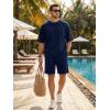 image:imageJMIERR Mens Casual Oversized Short Sets 2 Piece Summer Outfits Raglan Sleeve Tshirts amp Shorts TracksuitNavy Blue