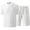 image:imageJMIERR Mens Casual Oversized Short Sets 2 Piece Summer Outfits Raglan Sleeve Tshirts amp Shorts TracksuitWhite
