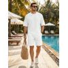 image:imageJMIERR Mens Casual Oversized Short Sets 2 Piece Summer Outfits Raglan Sleeve Tshirts amp Shorts TracksuitWhite