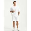 image:imageJMIERR Mens Casual Oversized Short Sets 2 Piece Summer Outfits Raglan Sleeve Tshirts amp Shorts TracksuitWhite