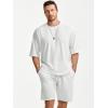 image:imageJMIERR Mens Casual Oversized Short Sets 2 Piece Summer Outfits Raglan Sleeve Tshirts amp Shorts TracksuitWhite