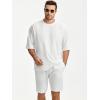 image:imageJMIERR Mens Casual Oversized Short Sets 2 Piece Summer Outfits Raglan Sleeve Tshirts amp Shorts TracksuitWhite