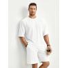 image:imageJMIERR Mens Casual Oversized Short Sets 2 Piece Summer Outfits Raglan Sleeve Tshirts amp Shorts TracksuitWhite
