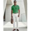 image:imageJMIERR Mens Casual Polo Shirt Summer Short Sleeve Vacation Button Beach Knit Stretchy Golf ShirtsMint Green