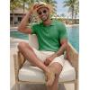 image:imageJMIERR Mens Casual Polo Shirt Summer Short Sleeve Vacation Button Beach Knit Stretchy Golf ShirtsMint Green