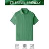 image:imageJMIERR Mens Casual Polo Shirt Summer Short Sleeve Vacation Button Beach Knit Stretchy Golf ShirtsMint Green