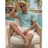 image:imageJMIERR Mens Casual Polo Shirt Summer Short Sleeve Vacation Button Beach Knit Stretchy Golf ShirtsP Green 4