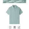 image:imageJMIERR Mens Casual Polo Shirt Summer Short Sleeve Vacation Button Beach Knit Stretchy Golf ShirtsP Green 4