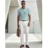 image:imageJMIERR Mens Casual Polo Shirt Summer Short Sleeve Vacation Button Beach Knit Stretchy Golf ShirtsP Green 4