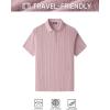 image:imageJMIERR Mens Casual Polo Shirt Summer Short Sleeve Vacation Button Beach Knit Stretchy Golf ShirtsPink