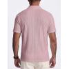 image:imageJMIERR Mens Casual Polo Shirt Summer Short Sleeve Vacation Button Beach Knit Stretchy Golf ShirtsPink