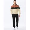 image:imageJMIERR Mens Hoodie Tracksuit 2 Pieces Set Novelty Color Block Pullover Fleece Hoodies Long Sleeve Casual SweatshirtApricot