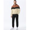image:imageJMIERR Mens Hoodie Tracksuit 2 Pieces Set Novelty Color Block Pullover Fleece Hoodies Long Sleeve Casual SweatshirtApricot