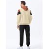 image:imageJMIERR Mens Hoodie Tracksuit 2 Pieces Set Novelty Color Block Pullover Fleece Hoodies Long Sleeve Casual SweatshirtApricot