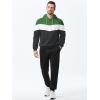 image:imageJMIERR Mens Hoodie Tracksuit 2 Pieces Set Novelty Color Block Pullover Fleece Hoodies Long Sleeve Casual SweatshirtDark Green