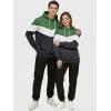 image:imageJMIERR Mens Hoodie Tracksuit 2 Pieces Set Novelty Color Block Pullover Fleece Hoodies Long Sleeve Casual SweatshirtDark Green
