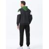 image:imageJMIERR Mens Hoodie Tracksuit 2 Pieces Set Novelty Color Block Pullover Fleece Hoodies Long Sleeve Casual SweatshirtDark Green