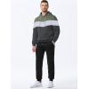 image:imageJMIERR Mens Hoodie Tracksuit 2 Pieces Set Novelty Color Block Pullover Fleece Hoodies Long Sleeve Casual SweatshirtDark Grey