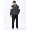 image:imageJMIERR Mens Hoodie Tracksuit 2 Pieces Set Novelty Color Block Pullover Fleece Hoodies Long Sleeve Casual SweatshirtDark Grey