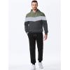 image:imageJMIERR Mens Hoodie Tracksuit 2 Pieces Set Novelty Color Block Pullover Fleece Hoodies Long Sleeve Casual SweatshirtDark Grey