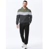 image:imageJMIERR Mens Hoodie Tracksuit 2 Pieces Set Novelty Color Block Pullover Fleece Hoodies Long Sleeve Casual SweatshirtDark Grey