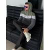 image:imageJMIERR Mens Hoodie Tracksuit 2 Pieces Set Novelty Color Block Pullover Fleece Hoodies Long Sleeve Casual SweatshirtDark Grey