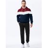 image:imageJMIERR Mens Hoodie Tracksuit 2 Pieces Set Novelty Color Block Pullover Fleece Hoodies Long Sleeve Casual SweatshirtNavy Blue