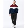 image:imageJMIERR Mens Hoodie Tracksuit 2 Pieces Set Novelty Color Block Pullover Fleece Hoodies Long Sleeve Casual SweatshirtNavy Blue