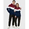 image:imageJMIERR Mens Hoodie Tracksuit 2 Pieces Set Novelty Color Block Pullover Fleece Hoodies Long Sleeve Casual SweatshirtNavy Blue