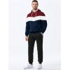 image:imageJMIERR Mens Hoodie Tracksuit 2 Pieces Set Novelty Color Block Pullover Fleece Hoodies Long Sleeve Casual SweatshirtNavy Blue
