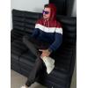 image:imageJMIERR Mens Hoodie Tracksuit 2 Pieces Set Novelty Color Block Pullover Fleece Hoodies Long Sleeve Casual SweatshirtNavy Blue