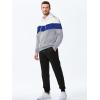 image:imageJMIERR Mens Hoodie Tracksuit 2 Pieces Set Novelty Color Block Pullover Fleece Hoodies Long Sleeve Casual SweatshirtPowder Blue