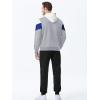 image:imageJMIERR Mens Hoodie Tracksuit 2 Pieces Set Novelty Color Block Pullover Fleece Hoodies Long Sleeve Casual SweatshirtPowder Blue