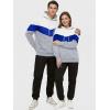 image:imageJMIERR Mens Hoodie Tracksuit 2 Pieces Set Novelty Color Block Pullover Fleece Hoodies Long Sleeve Casual SweatshirtPowder Blue