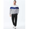 image:imageJMIERR Mens Hoodie Tracksuit 2 Pieces Set Novelty Color Block Pullover Fleece Hoodies Long Sleeve Casual SweatshirtPowder Blue