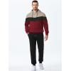 image:imageJMIERR Mens Hoodie Tracksuit 2 Pieces Set Novelty Color Block Pullover Fleece Hoodies Long Sleeve Casual SweatshirtRed Dahlia