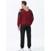 image:imageJMIERR Mens Hoodie Tracksuit 2 Pieces Set Novelty Color Block Pullover Fleece Hoodies Long Sleeve Casual SweatshirtRed Dahlia