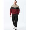 image:imageJMIERR Mens Hoodie Tracksuit 2 Pieces Set Novelty Color Block Pullover Fleece Hoodies Long Sleeve Casual SweatshirtRed Dahlia