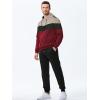 image:imageJMIERR Mens Hoodie Tracksuit 2 Pieces Set Novelty Color Block Pullover Fleece Hoodies Long Sleeve Casual SweatshirtRed Dahlia