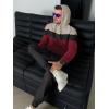 image:imageJMIERR Mens Hoodie Tracksuit 2 Pieces Set Novelty Color Block Pullover Fleece Hoodies Long Sleeve Casual SweatshirtRed Dahlia