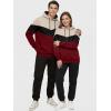 image:imageJMIERR Mens Hoodie Tracksuit 2 Pieces Set Novelty Color Block Pullover Fleece Hoodies Long Sleeve Casual SweatshirtRed Dahlia