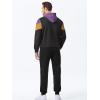 image:imageJMIERR Mens Hoodie Tracksuit 2 Pieces Set Novelty Color Block Pullover Fleece Hoodies Long Sleeve Casual SweatshirtTillandsia Purple