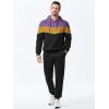 image:imageJMIERR Mens Hoodie Tracksuit 2 Pieces Set Novelty Color Block Pullover Fleece Hoodies Long Sleeve Casual SweatshirtTillandsia Purple