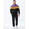 image:imageJMIERR Mens Hoodie Tracksuit 2 Pieces Set Novelty Color Block Pullover Fleece Hoodies Long Sleeve Casual SweatshirtTillandsia Purple