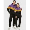 image:imageJMIERR Mens Hoodie Tracksuit 2 Pieces Set Novelty Color Block Pullover Fleece Hoodies Long Sleeve Casual SweatshirtTillandsia Purple